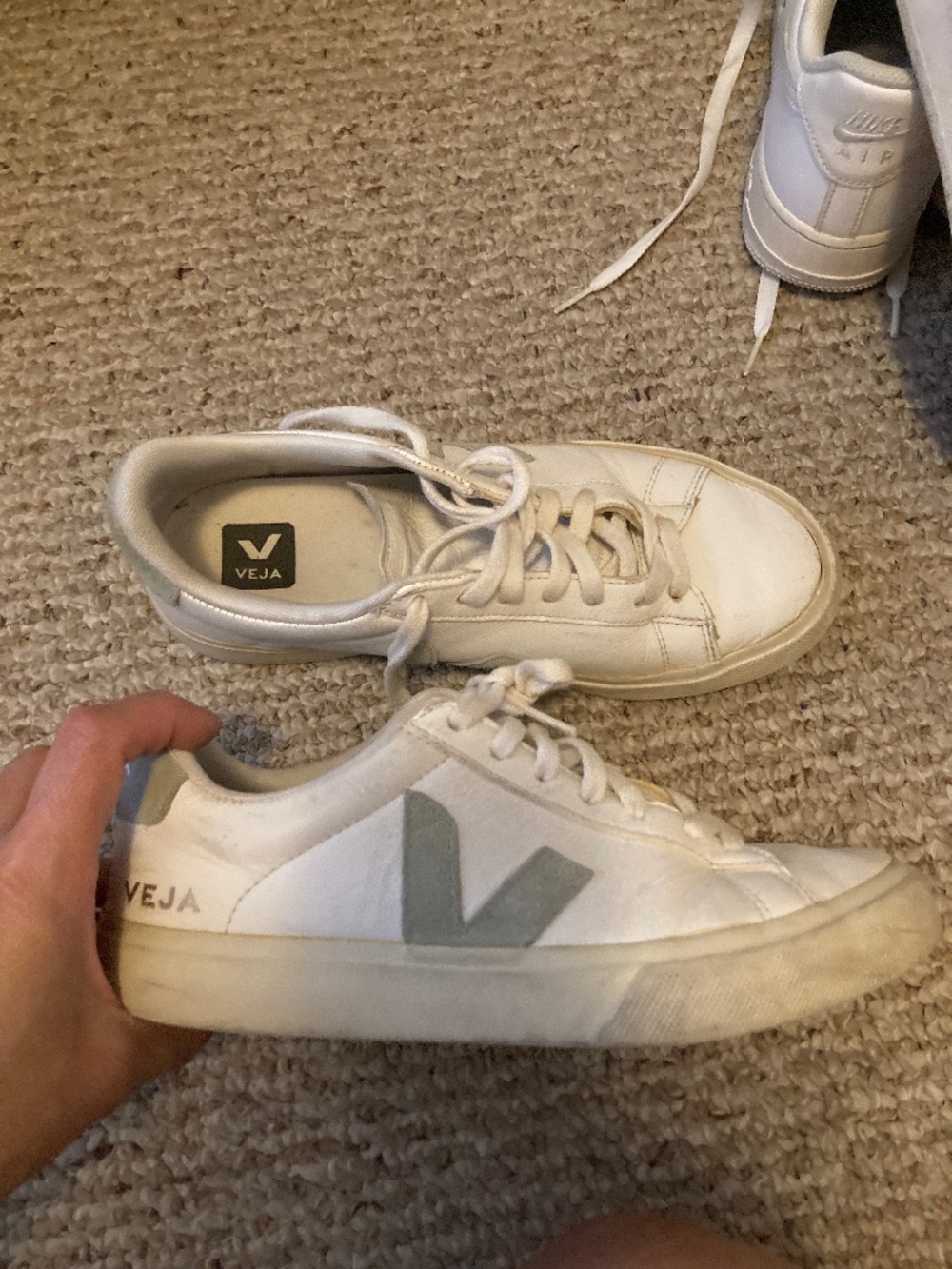 Cute womens 8 Veja genuine leather sneakers